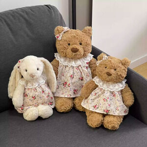 Bartholomew bear cute custom clothes outfits - Rose floral dress (Large)